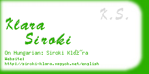 klara siroki business card